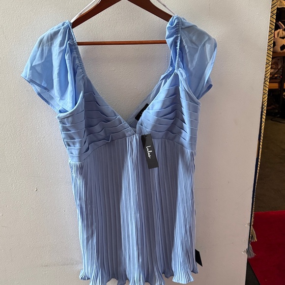 Lulus Light Blue Pleated dress - Picture 1 of 5